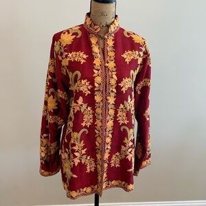 ****SOLD*** Women’s vintage custom made Mandarin jacket dark red